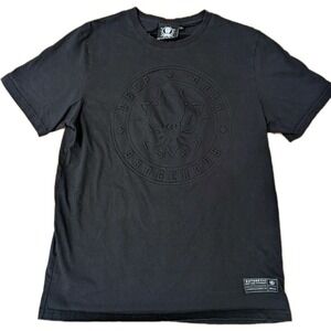 RARE Deep Dark And Dangerous Embossed T-shirt Mens Med Black On Black Streetwear
